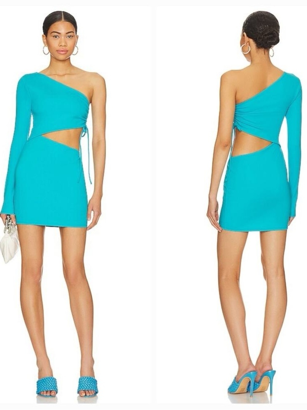 Lovers & Friends Lavinia Mini Dress Blue Asymmetrical Size Medium
